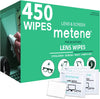 Metene Lens Cleaning Wipes, Pre-Moistened Individually Electronic Glasses Wipes,450 Count